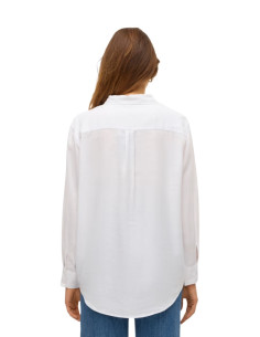 Camicia manica lunga lino bianco