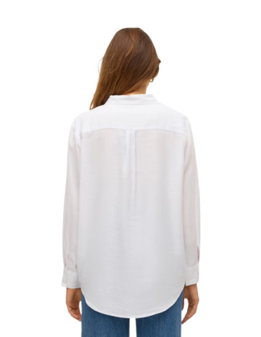 Camicia manica lunga lino bianco