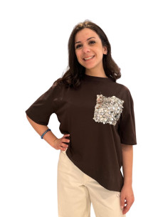 T-shirt taschino paillettes MORO