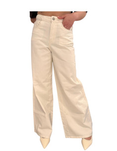 Jeans wide leg trreccia ECRU