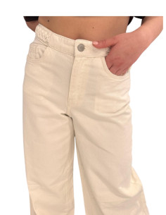 Jeans wide leg trreccia ECRU