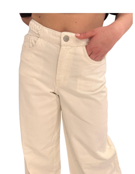 Jeans Wide Leg Donna con Intreccio