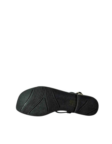 Sandalo basso suede acc. oro NERO