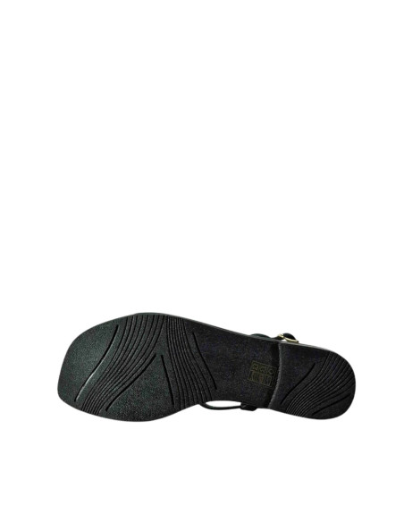 Sandalo basso suede acc. oro NERO