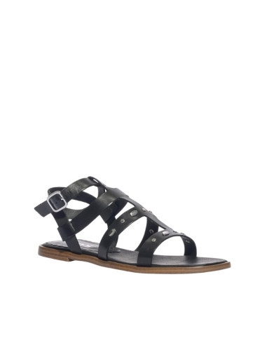 Sandalo Keys K12430 Nero | Sandalo Basso stile Gladiatore Donna