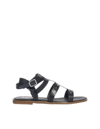 Sandalo Keys K12430 Nero | Sandalo Basso stile Gladiatore Donna