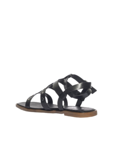 Sandalo Keys K12430 Nero | Sandalo Basso stile Gladiatore Donna