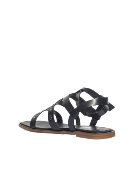 Sandalo Keys K12430 Nero | Sandalo Basso stile Gladiatore Donna