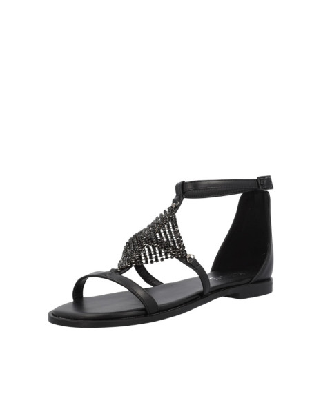 Sandalo Keys K12604 Nero | Sandalo Gioiello Basso Donna