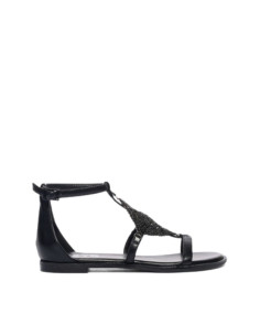 Sandalo Keys K12604 Nero | Sandalo Gioiello Basso Donna