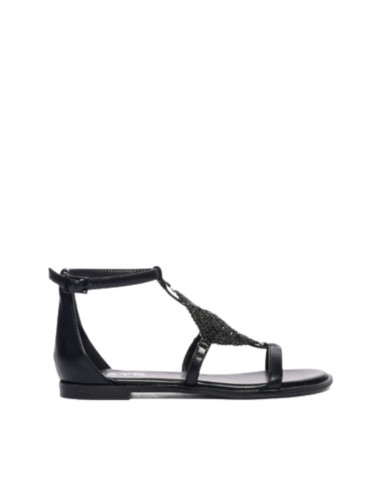 Sandalo Keys K12604 Nero | Sandalo Gioiello Basso Donna