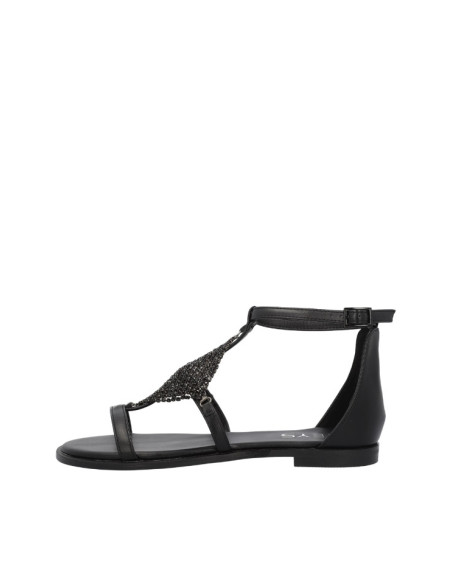 Sandalo Keys K12604 Nero | Sandalo Gioiello Basso Donna