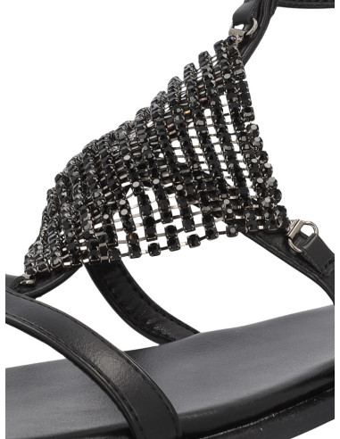 Sandalo Keys K12604 Nero | Sandalo Gioiello Basso Donna