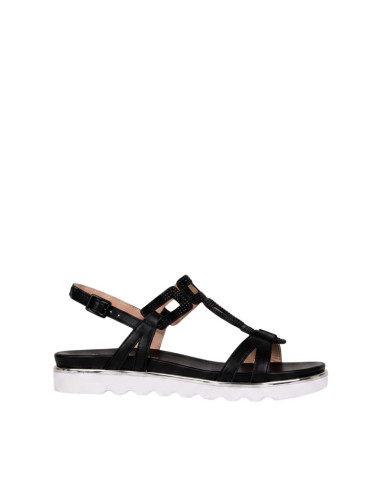 Sandalo Keys K12253 Nero con Strass e Suola Sporty | Nuova Collezione Estate