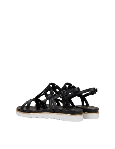 Sandalo Keys K12253 Nero con Strass e Suola Sporty | Nuova Collezione Estate