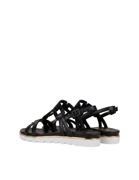 Sandalo Keys K12253 Nero con Strass e Suola Sporty | Nuova Collezione Estate