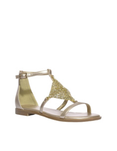 Sandalo Basso da Donna Color Platino - Rombo con Strass -...