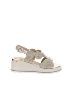 Sandalo Keys K-12112 Oro con Zeppa e Cerchi in Tessuto | Estate 2026