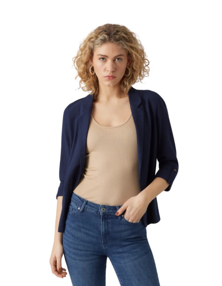 Giacca in Lino con Rever Blu