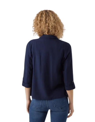 Giacca in Lino con Rever Blu