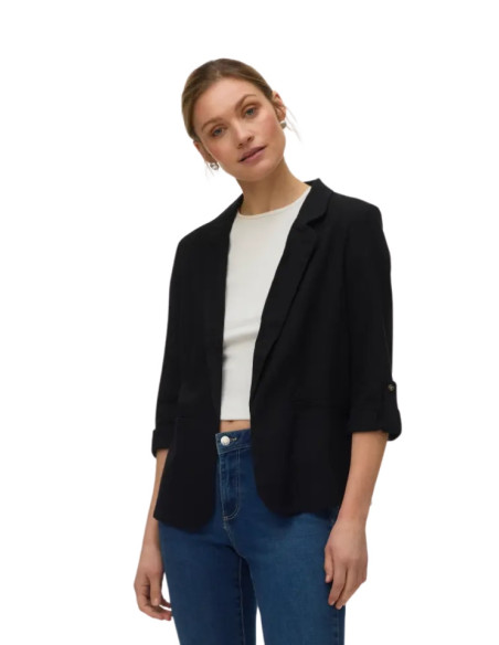 Giacca in Lino con Rever Nero - Vero Moda