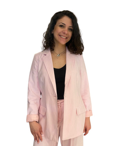 Blazer Gessato Rosa Regular Fit - Vero Moda