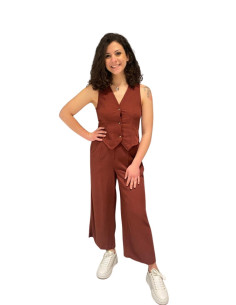 Pantalone Culotte in Lino Vita Alta
