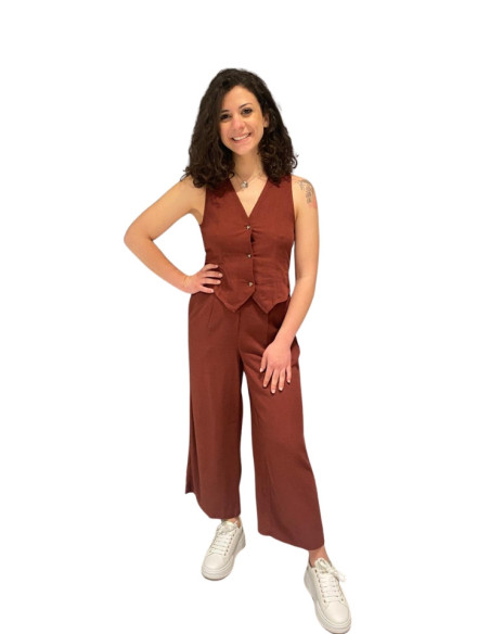 Pantalone Culotte Donna in Lino