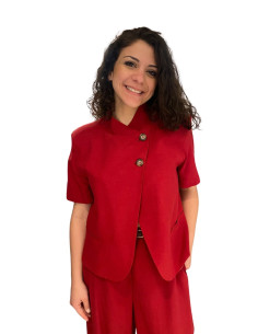 Giacca Crop Asimmetrica Rossa - Zahjr