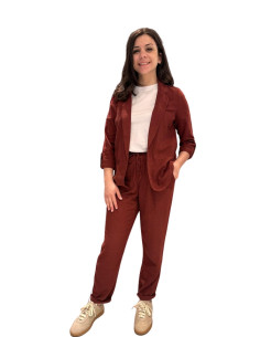 Pantalone gamba stretta lino RUGGINE