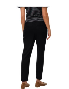 Pantalone gamba stretta lino NERO