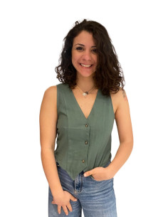 Gilet in Lino Militare Regular Fit - Vero Moda