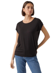 T-shirt nera donna in Tencel Vero Moda