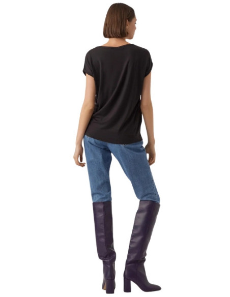 T-shirt nera donna in Tencel Vero Moda