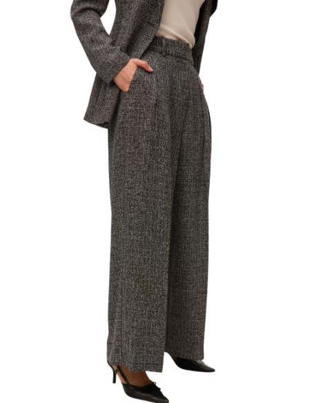 Pantalone wide leg tweed