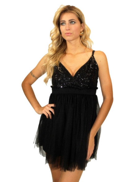 Abito paillettes e tulle,abito donna,glamour