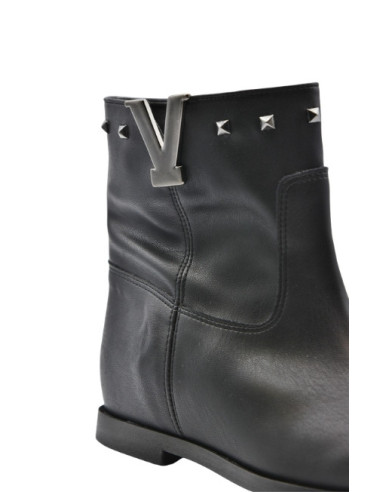 Stivaletto caviglia rialzo interno ,scarpa donna,stivaletto borchie,glamour