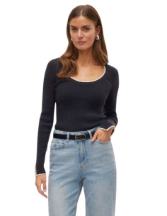 Pullover corto scollo a U
