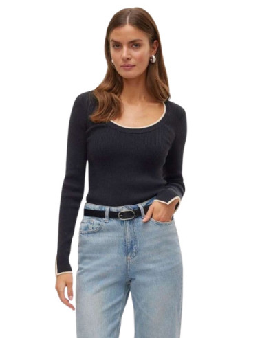 Pullover corto scollo a U