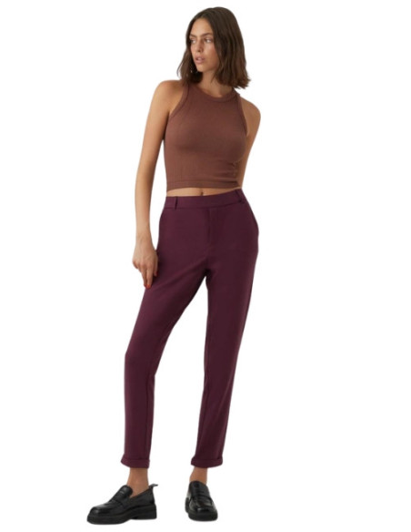 Pantalone elastico gamba dritta BORDEAUX