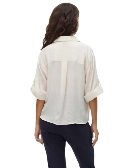 Camicia 3/4 effetto crespo