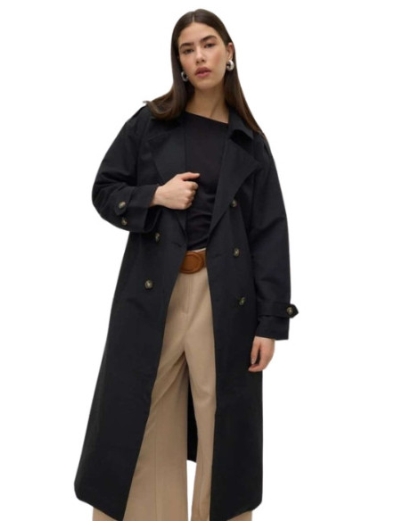 Trench basic lungo bottoni tartarugati