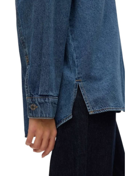Camicia jeans bottoni a pressione
