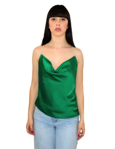 Top strass scollo cascata,top donna,glamour