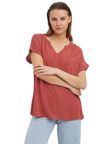 Top effetto crespo scollo V,top donna,glamour
