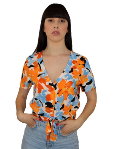 Top nodo manica corta fantasia,top donna,glamour