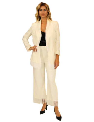 Pantalone orlo frange,pantalone donna,glamour