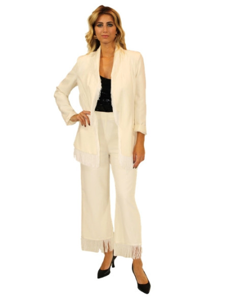 Pantalone orlo frange,pantalone donna,glamour