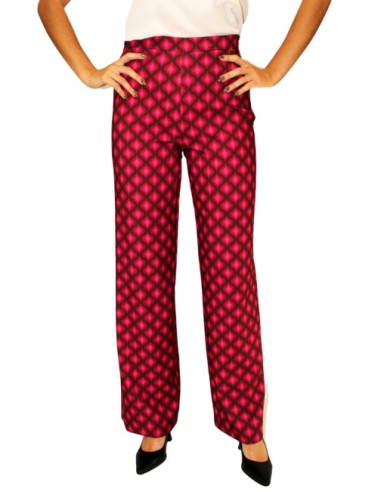 Pantapalazzo fantasia retrò,pantalone donna,glamour