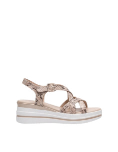Sandalo con Zeppa Keys K-12515 Pitone Beige | Glamour Shop online